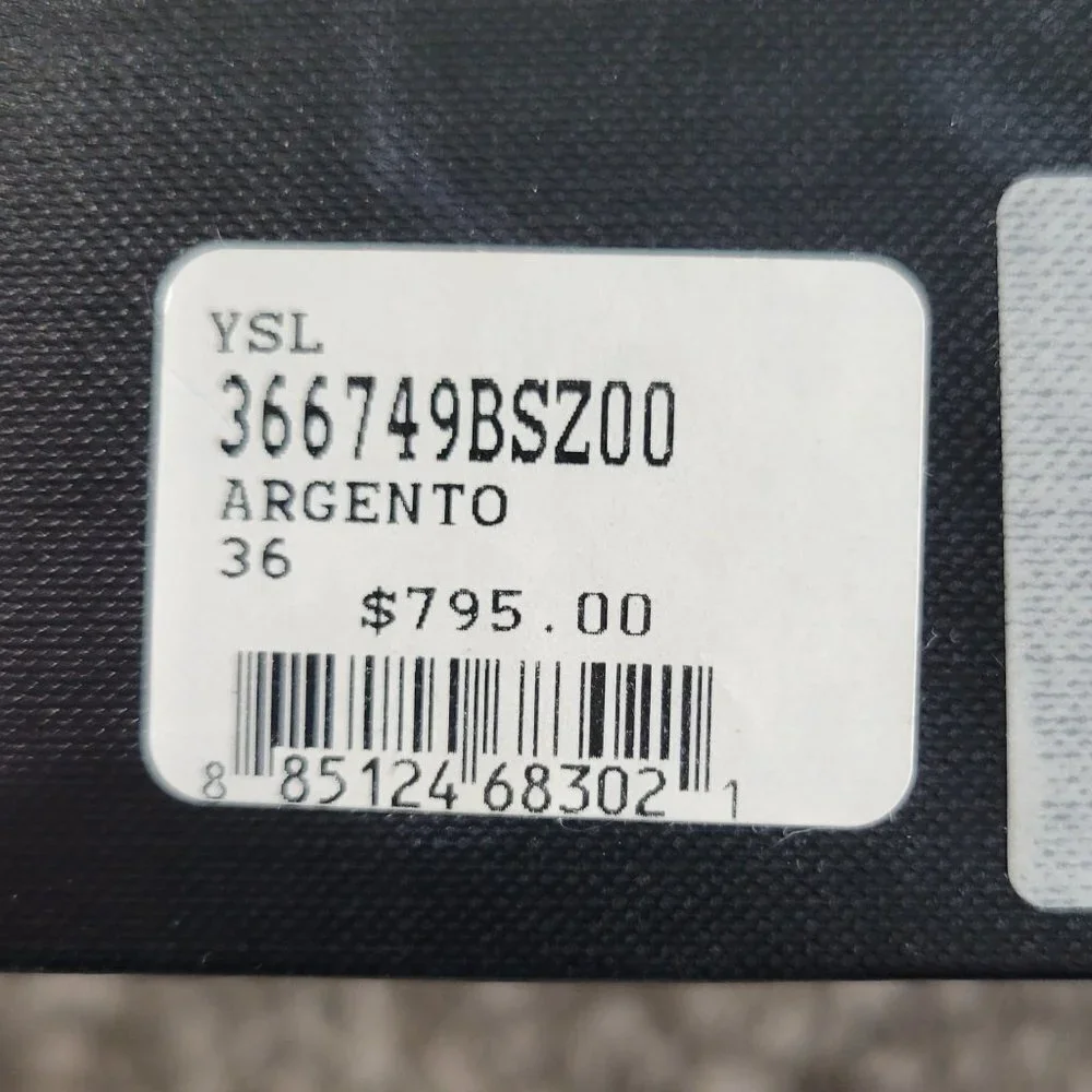 Saint Laurent Argento Silver Heels Size 36 - Picture 11 of 16
